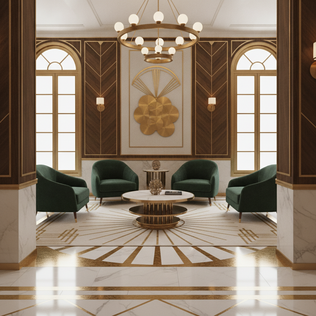 Art deco stilius namuose: prabanga ir geometrinės formos